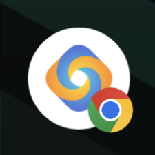 Android上でのCosenceアプリのアイコン右下に小さいGoogle Chromeのアイコンが付いている