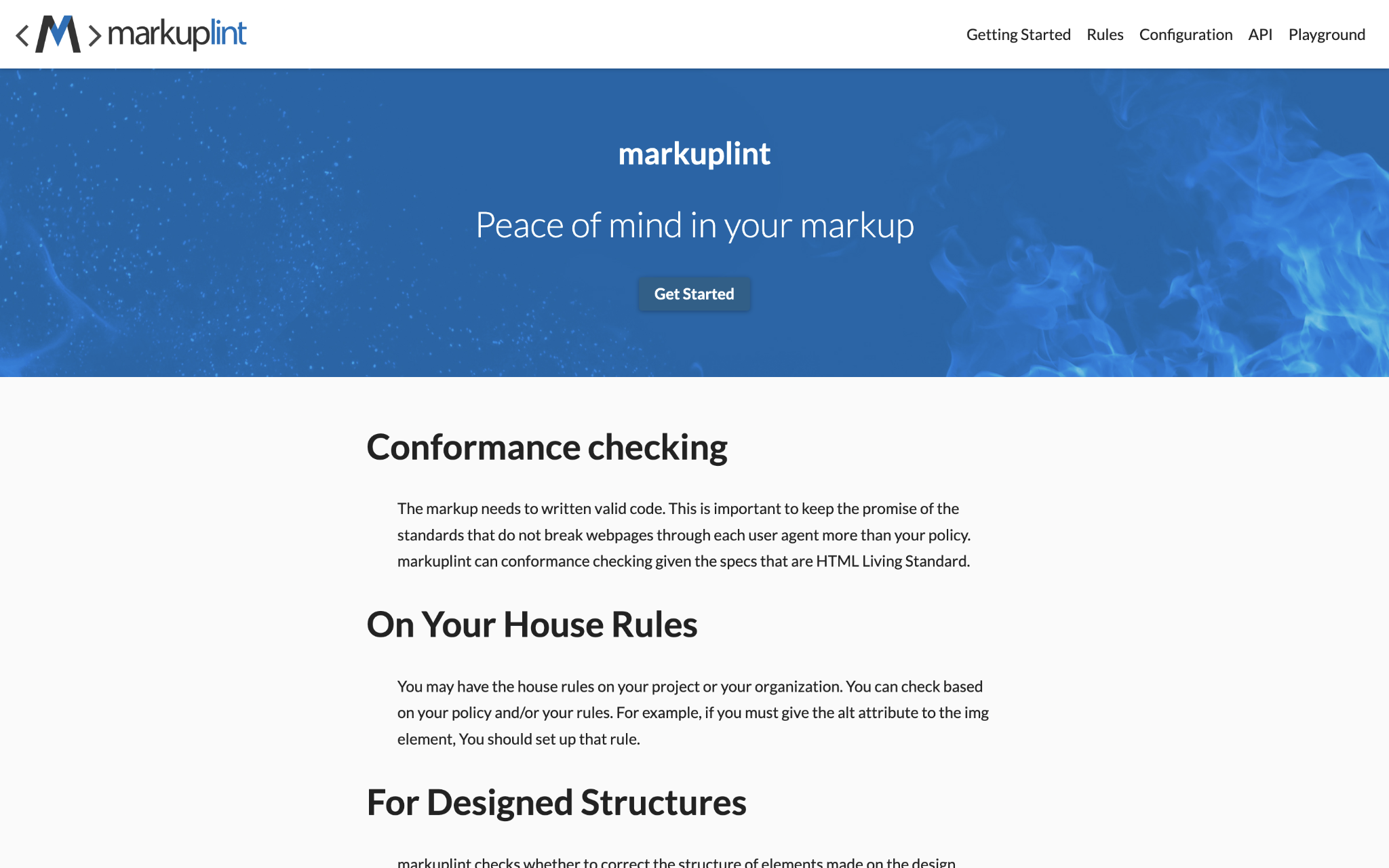 スクリーンショット：markuplint の公式サイト
